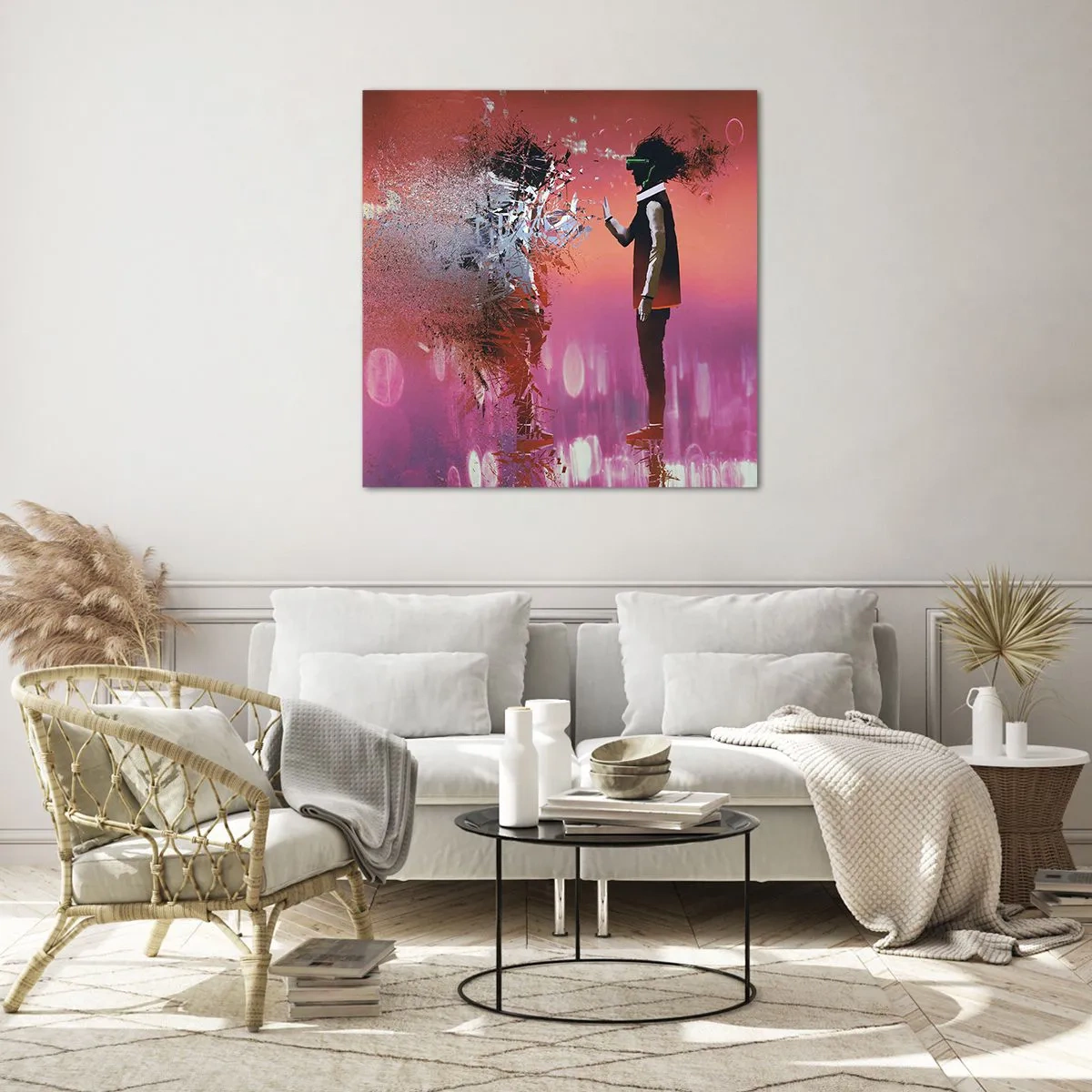 Cuadro sobre vidrio - Impresiones sobre Vidrio - ¿Es posible mirar dentro de uno mismo? - 70x70 cm