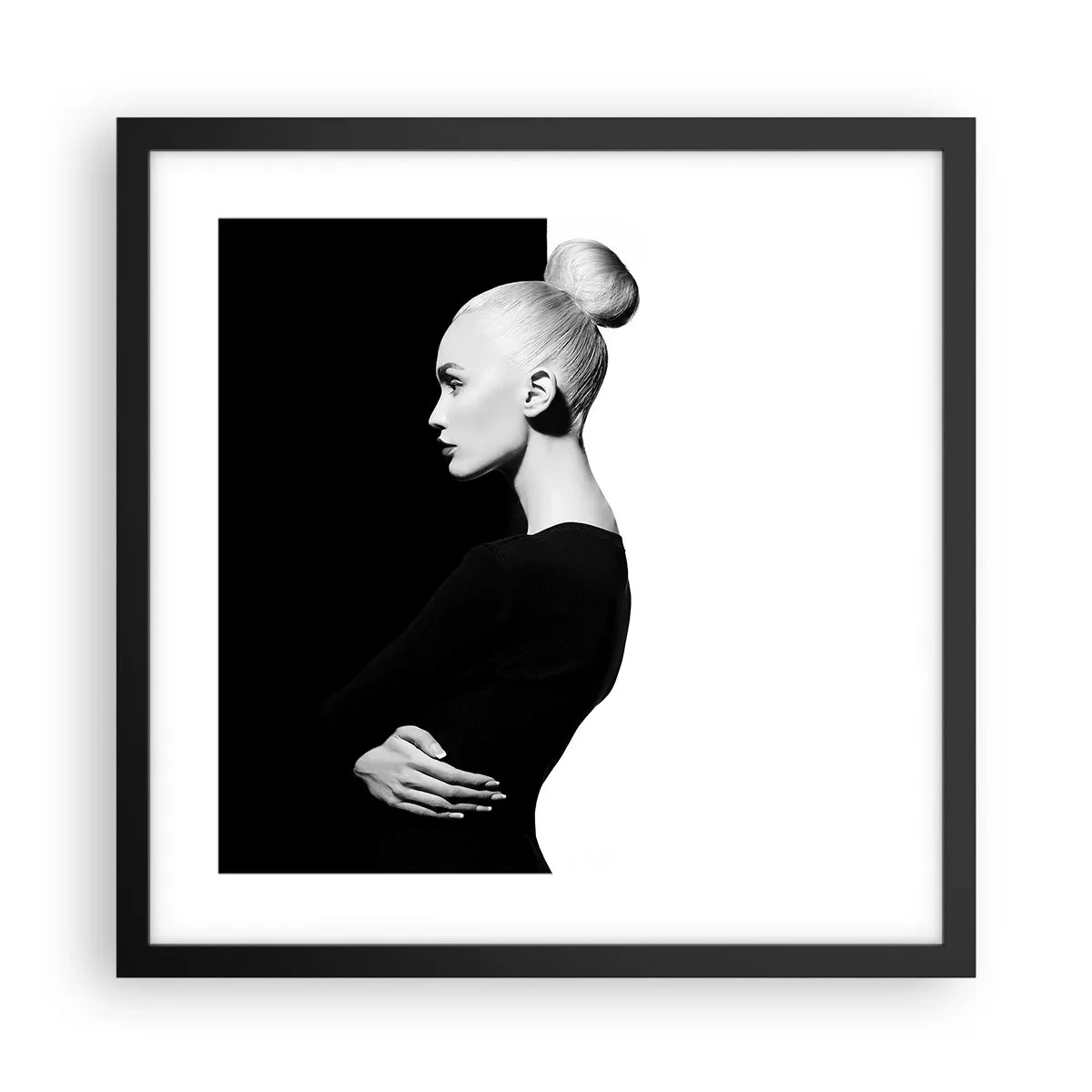 Póster en marco negro - Simplemente femenina - 40x40 cm