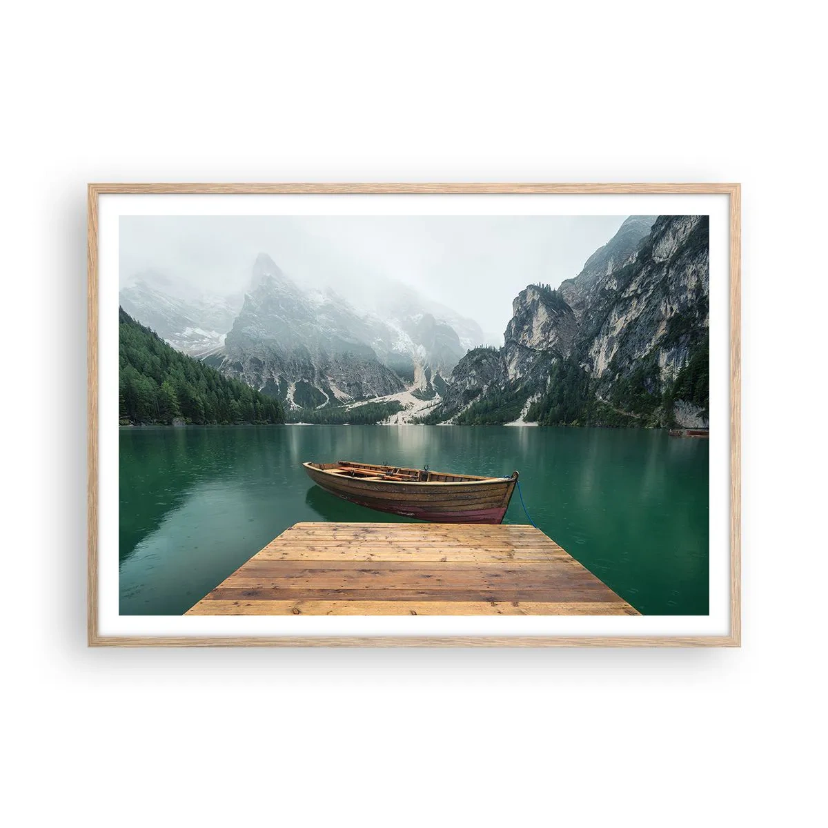 Póster en marco roble claro - Paisaje inolvidable - 100x70 cm