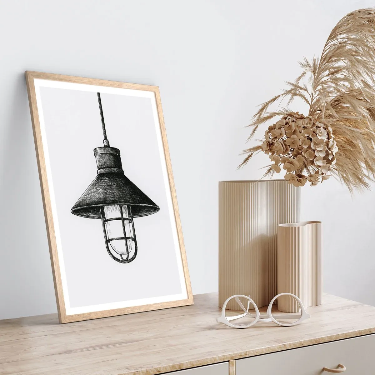 Póster en marco roble claro - Como hace años... - 70x100 cm