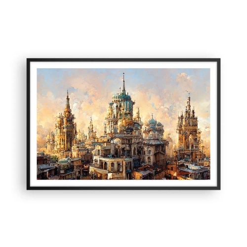 Póster en marco negro - Una ciudad de ciudades - 91x61 cm