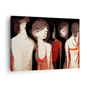 Cuadro sobre lienzo - Impresión de Imagen - Figuras artísticas en una composición abstracta - 70x50cm - Madonnas de la oscuridad - Decoración de pared moderna para salón y dormitorio ARTTOR