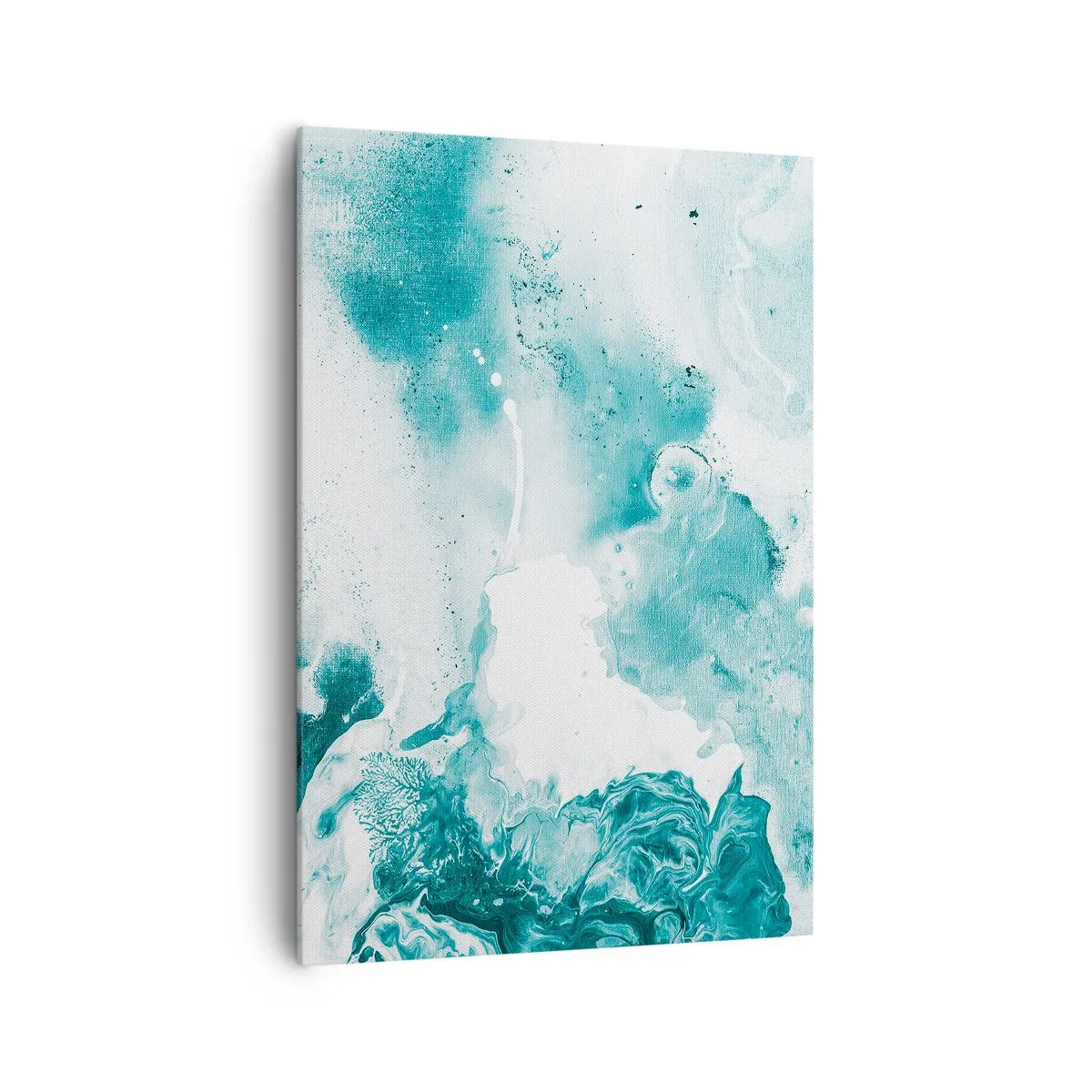 Cuadro sobre lienzo - Impresión de Imagen - Abstracción en tonos azules con delicados acentos de blanco. - 70x100cm - Remansos de azul - Decoración de pared moderna para salón y dormitorio ARTTOR