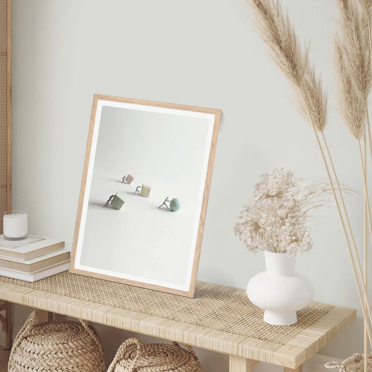 Póster en marco roble claro - El avance de la geometría - 40x50 cm