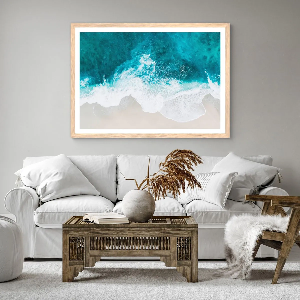 Póster en marco roble claro - Una caricia natural - 40x30 cm