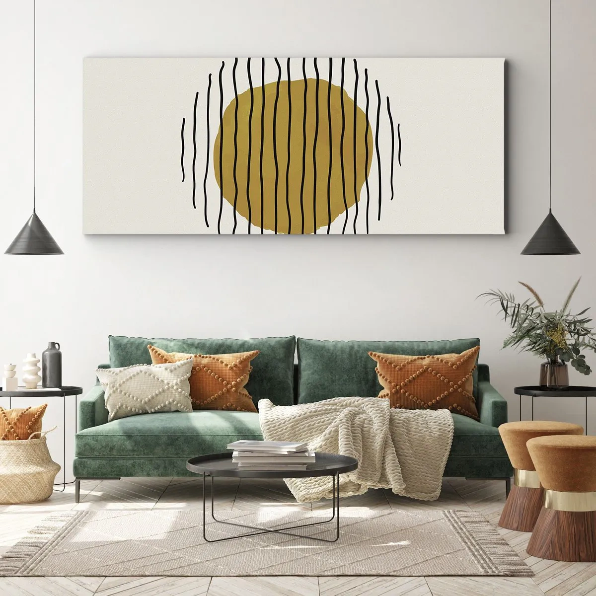 Cuadro sobre lienzo - Impresión de Imagen - Abstracción cálida - 100x40 cm