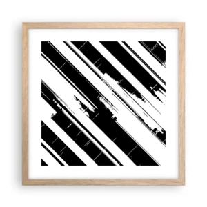 Póster en marco roble claro - Composición intensa y dinámica - 40x40 cm
