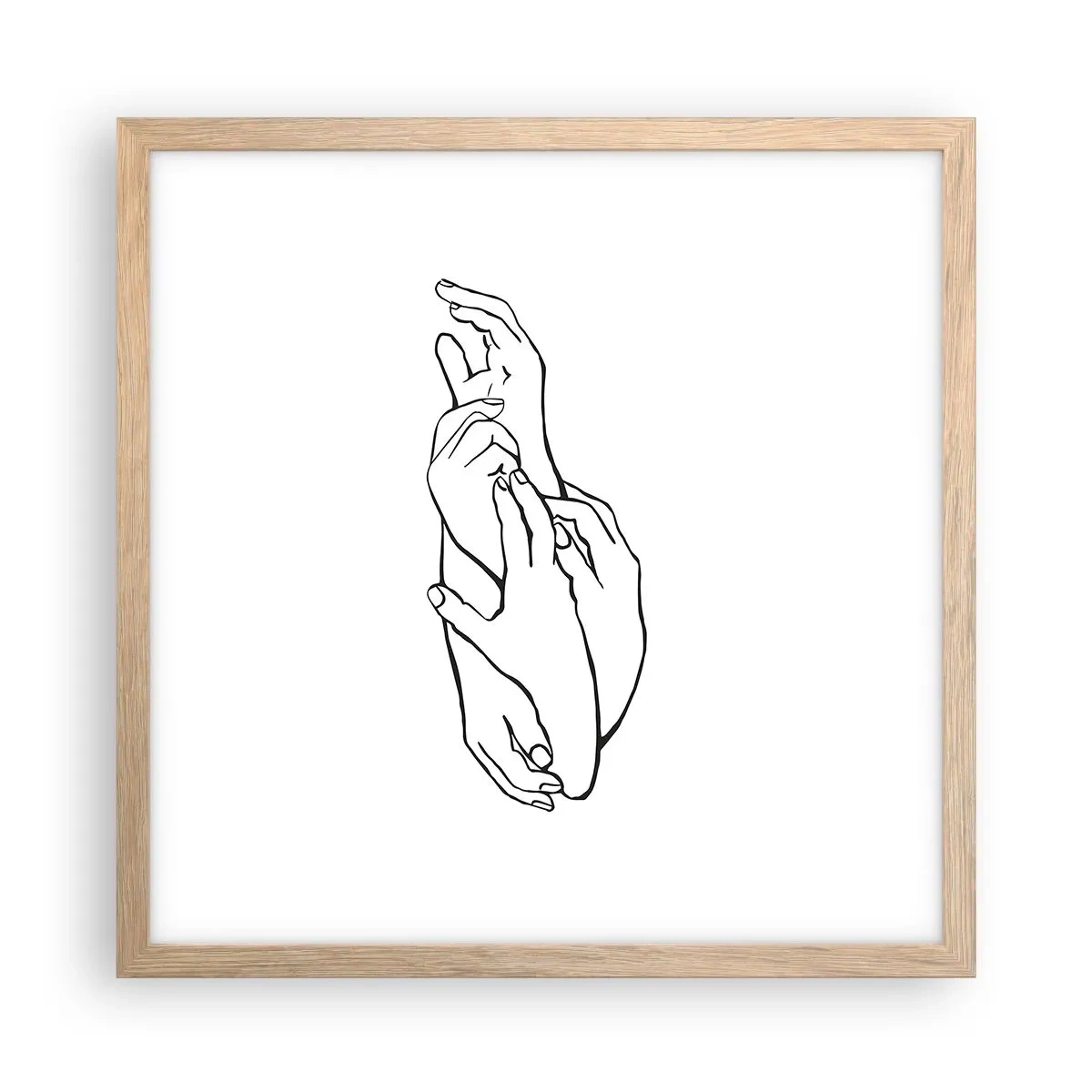 Póster en marco roble claro - El tacto - 40x40 cm