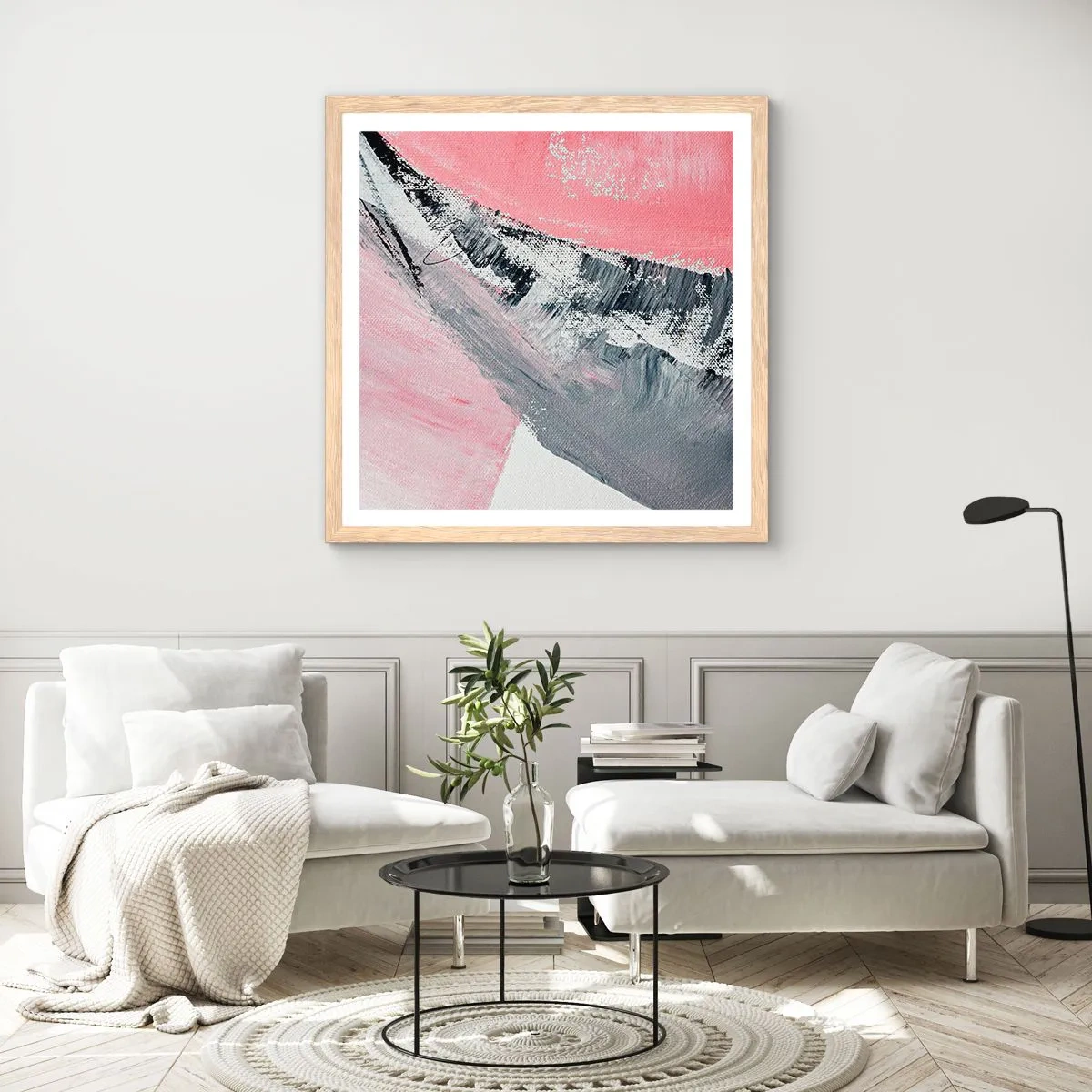 Póster en marco roble claro - Composición a juego - 50x50 cm