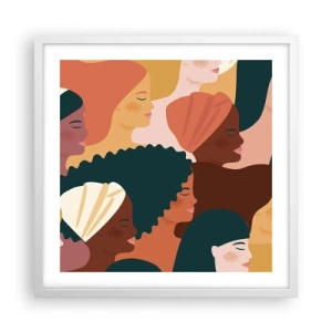 Póster en marco blanco - La feminidad - 50x50 cm