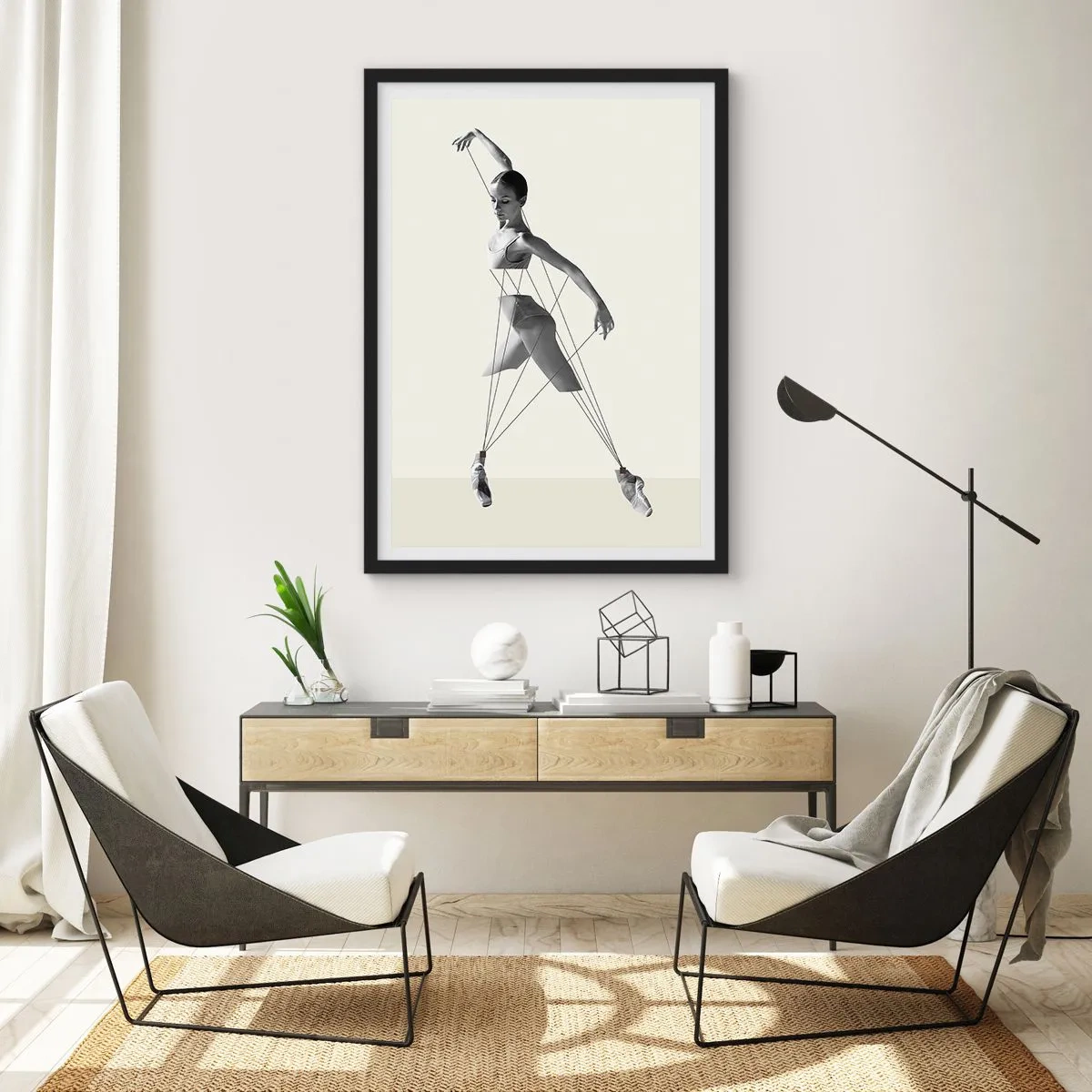 Póster en marco negro - Títere de sí misma - 61x91 cm