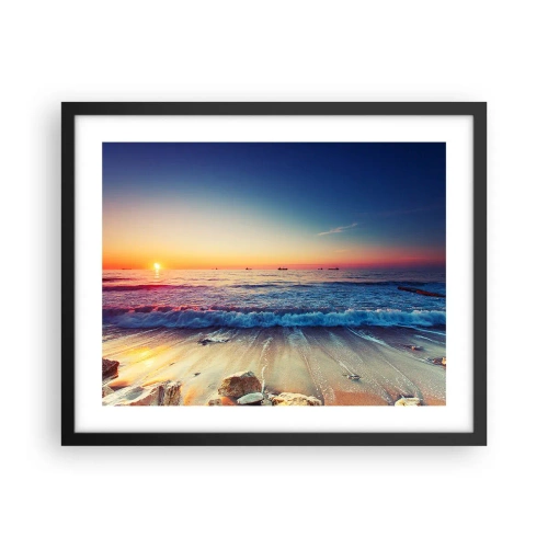 Póster en marco negro - ¿Y qué hay tras el horizonte? - 50x40 cm