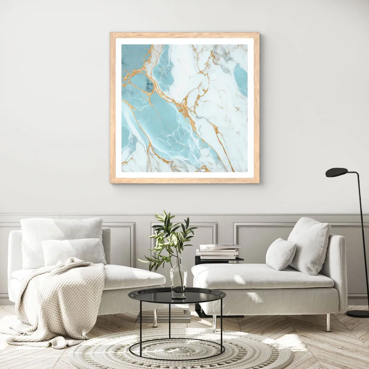 Póster en marco roble claro - Riqueza en la piedra - 60x60 cm