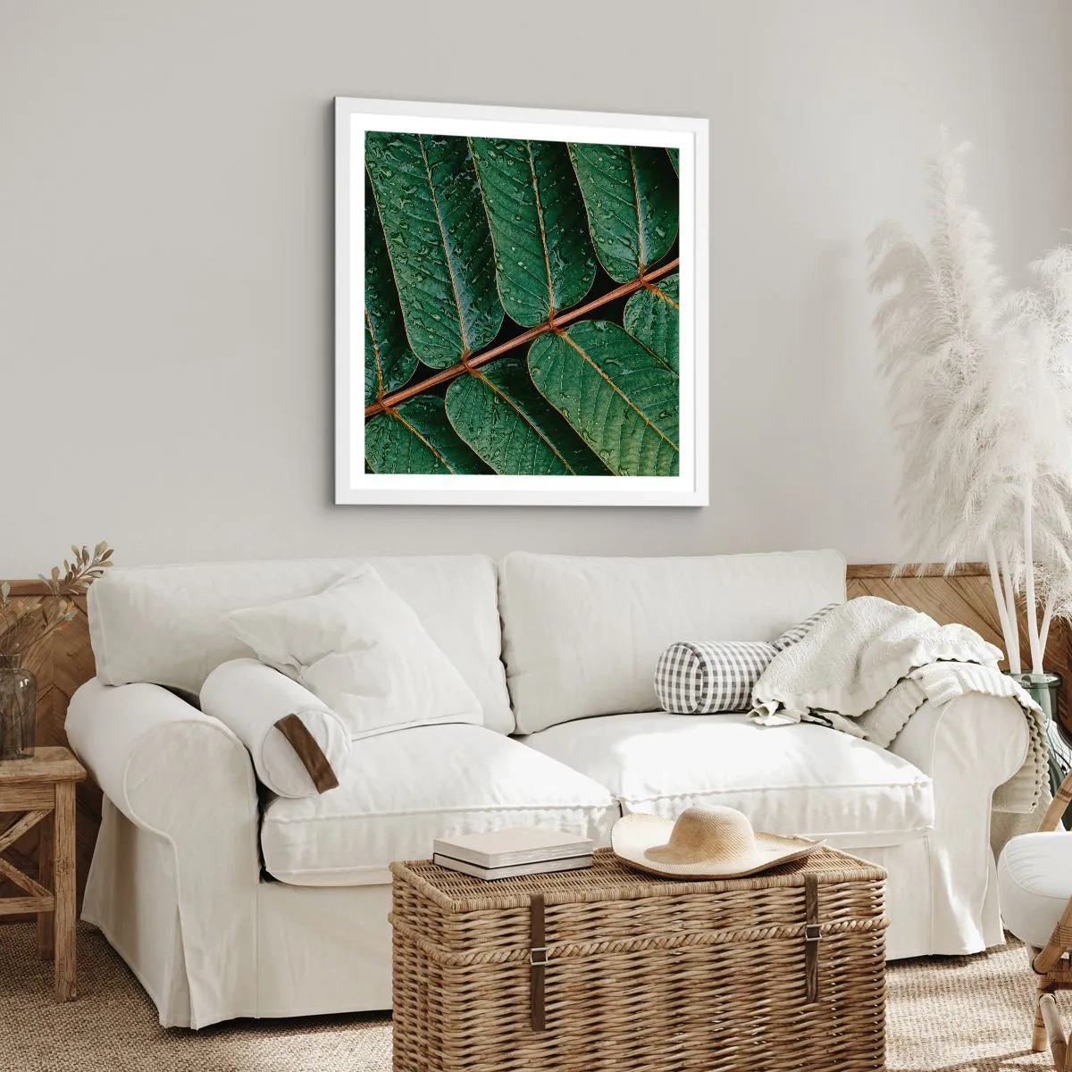 Póster en marco blanco - En un ritmo verde - 50x50 cm