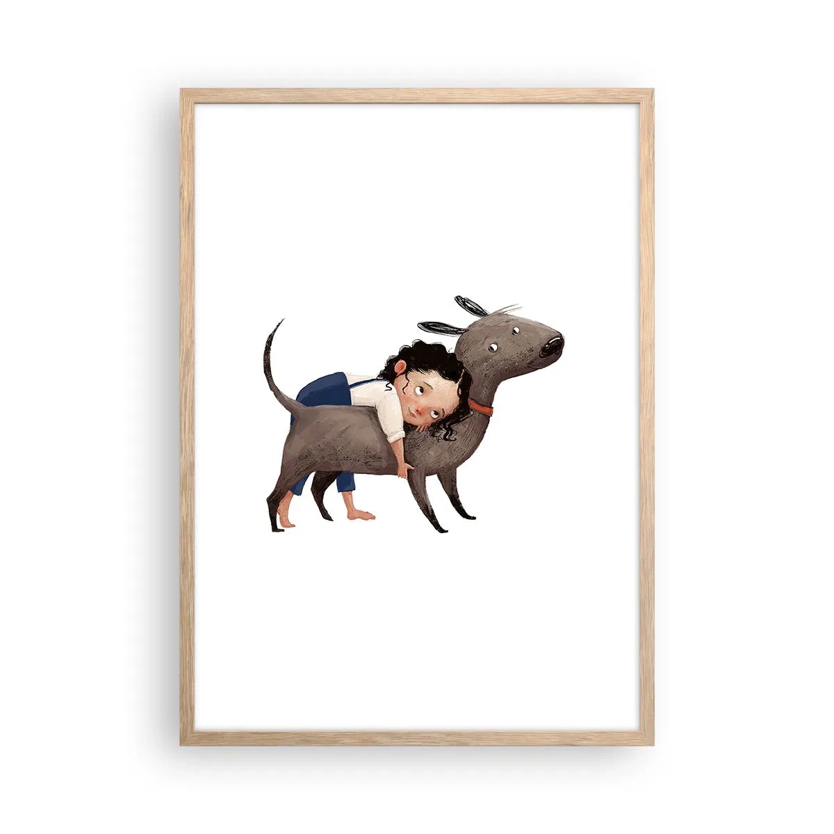 Póster en marco roble claro - Mejores amigos - 50x70 cm