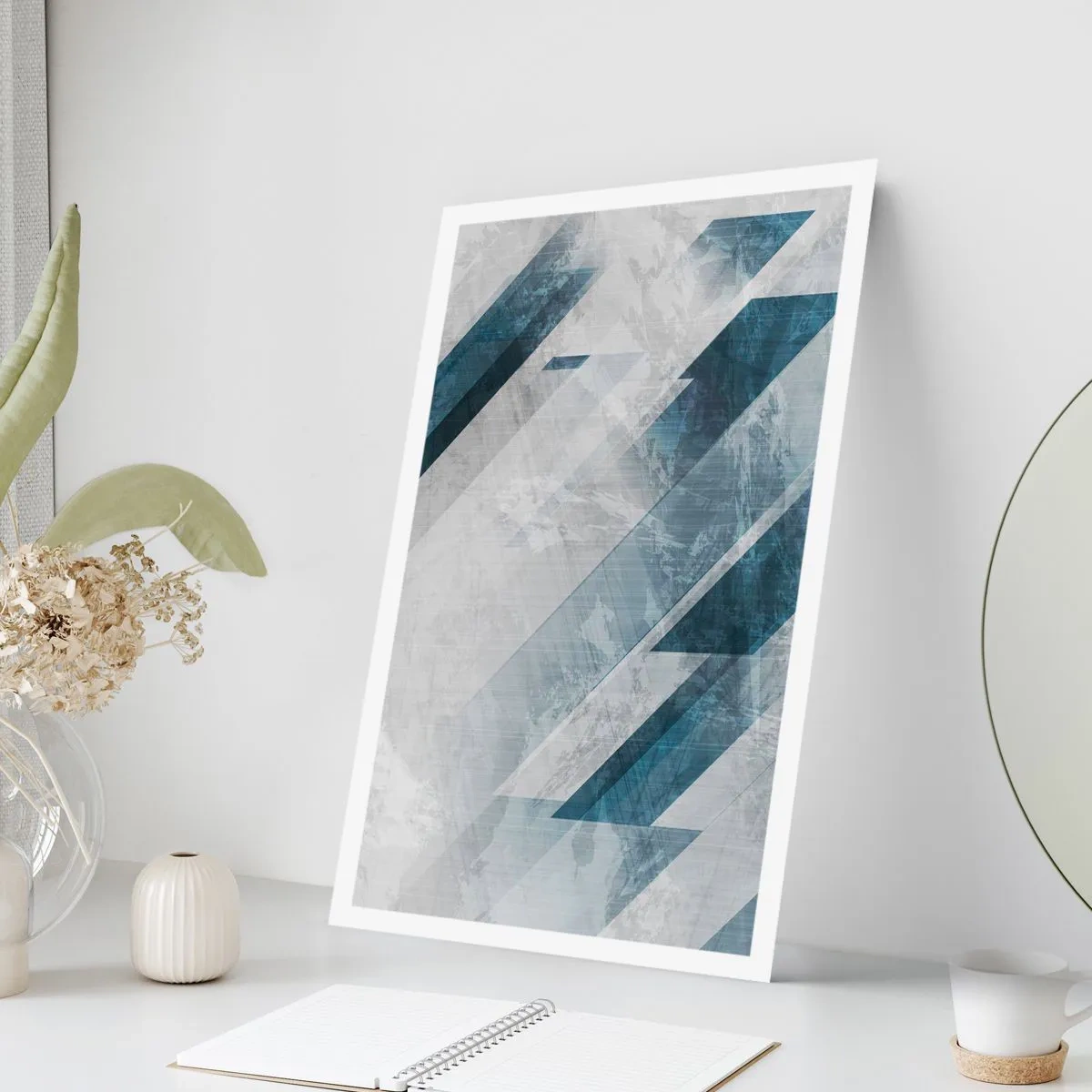 Póster - Composición espacial - movimiento de grises - 61x91 cm