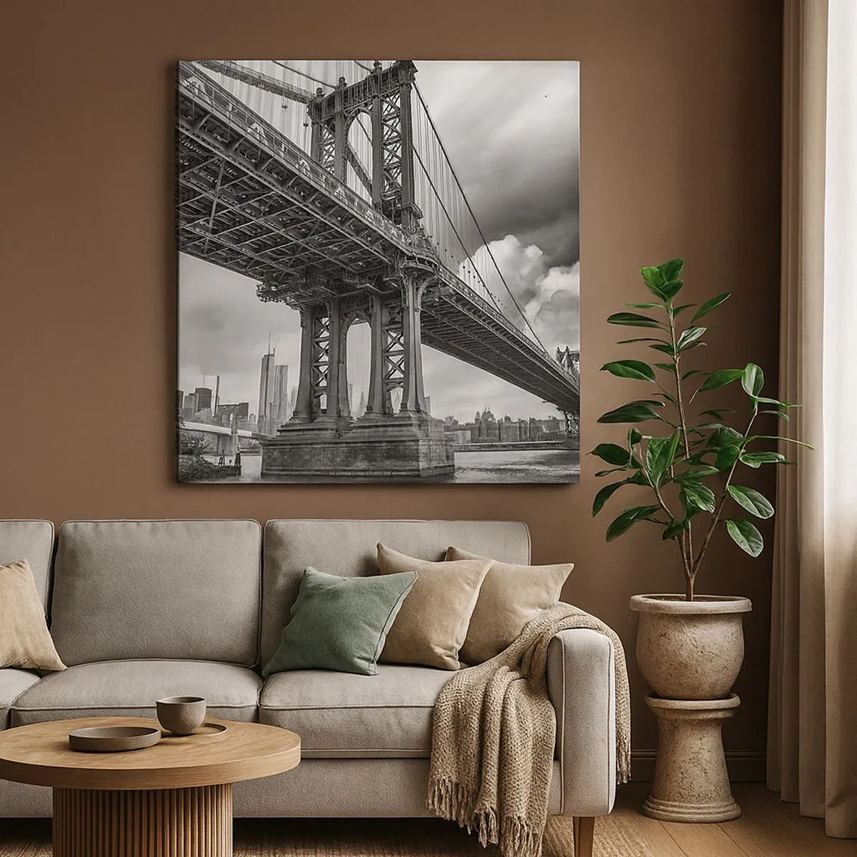 Cuadro sobre lienzo - Impresión de Imagen - Al corazón de la ciudad - 30x30 cm