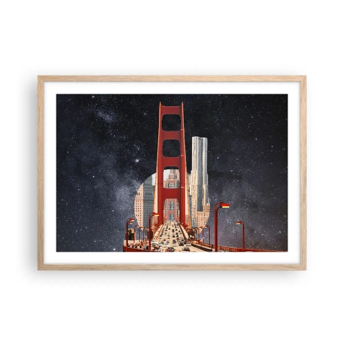 Póster en marco roble claro - Siempre en el centro - 70x50 cm