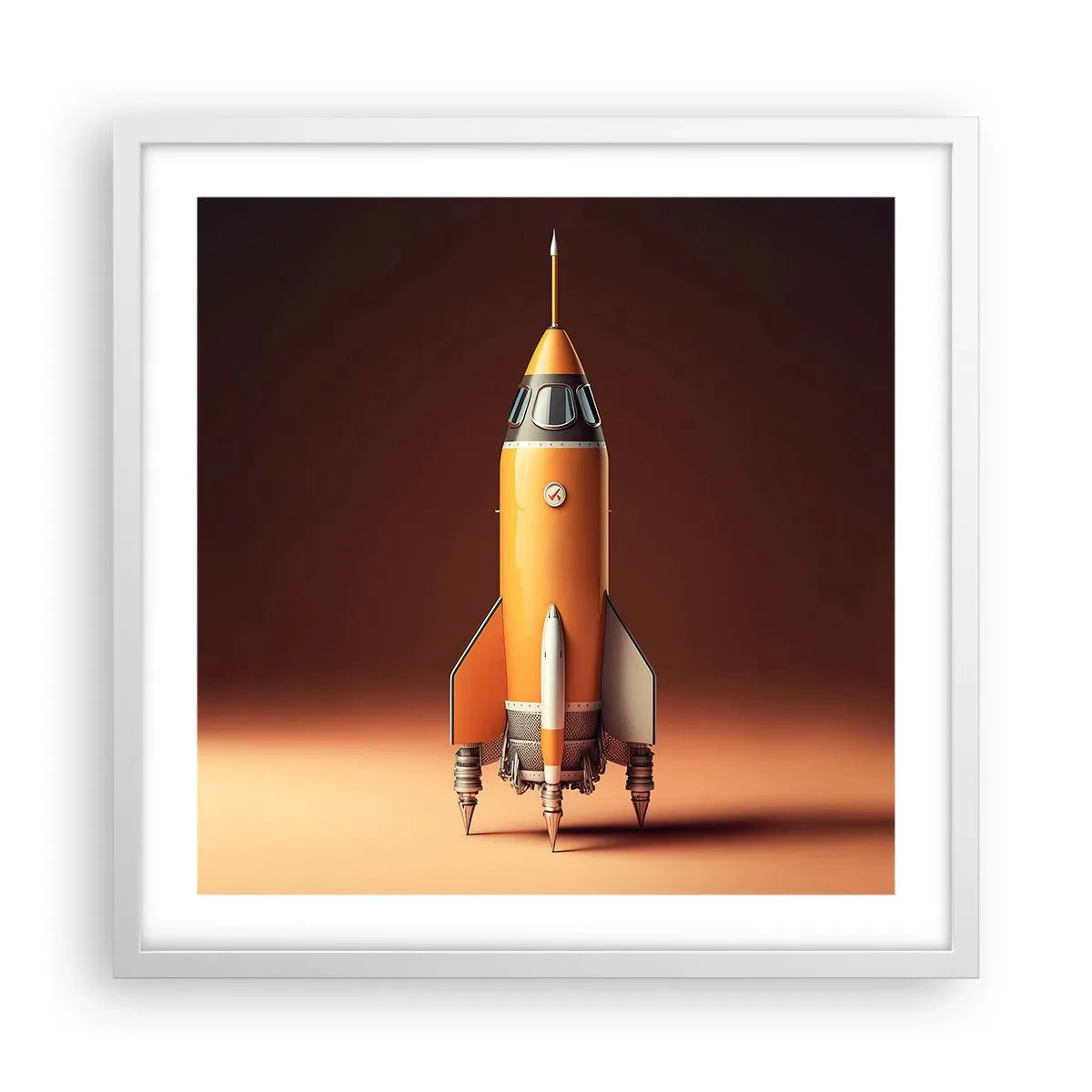 Póster en marco blanco - Comienza con un sueño - 50x50 cm