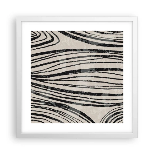 Póster en marco blanco - Salpicadura de líneas - 40x40 cm