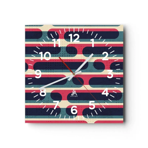 Reloj de pared - Reloj de vidrio - Profundidad y relieve - 30x30 cm