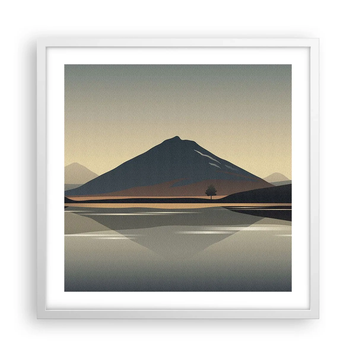 Póster en marco blanco - Reflejo de espejo - 50x50 cm