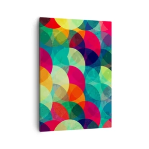 Cuadro sobre lienzo - Impresión de Imagen - Patrones geométricos coloridos compuestos de círculos y semicírculos. - 50x70cm - Ascensión circular - Decoración de pared moderna para salón y dormitorio ARTTOR