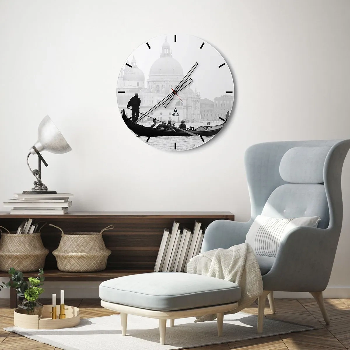 Reloj de pared - Reloj de vidrio - Un viaje a la fuente de la belleza - 40x40 cm