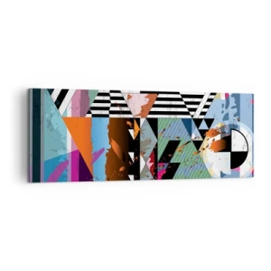 Cuadro sobre lienzo - Impresión de Imagen - Composición geométrica abstracta con colores vivos. - 140x50cm - Geométrico y orgánico - Decoración de pared moderna para salón y dormitorio ARTTOR