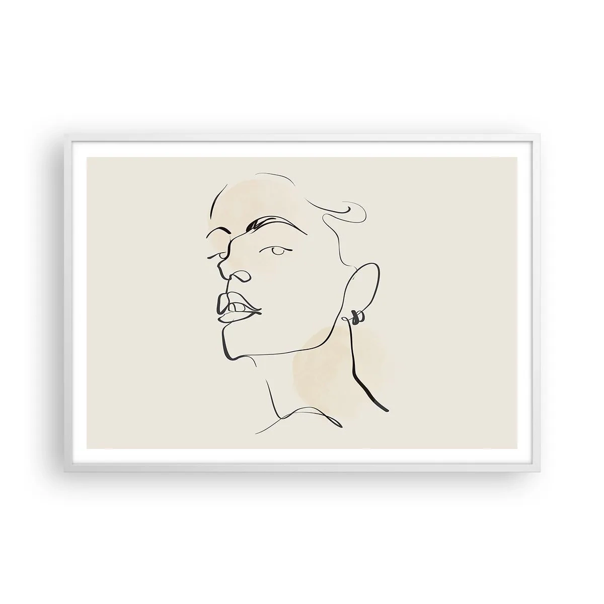 Póster en marco blanco - Una mirada orgullosa - 100x70 cm