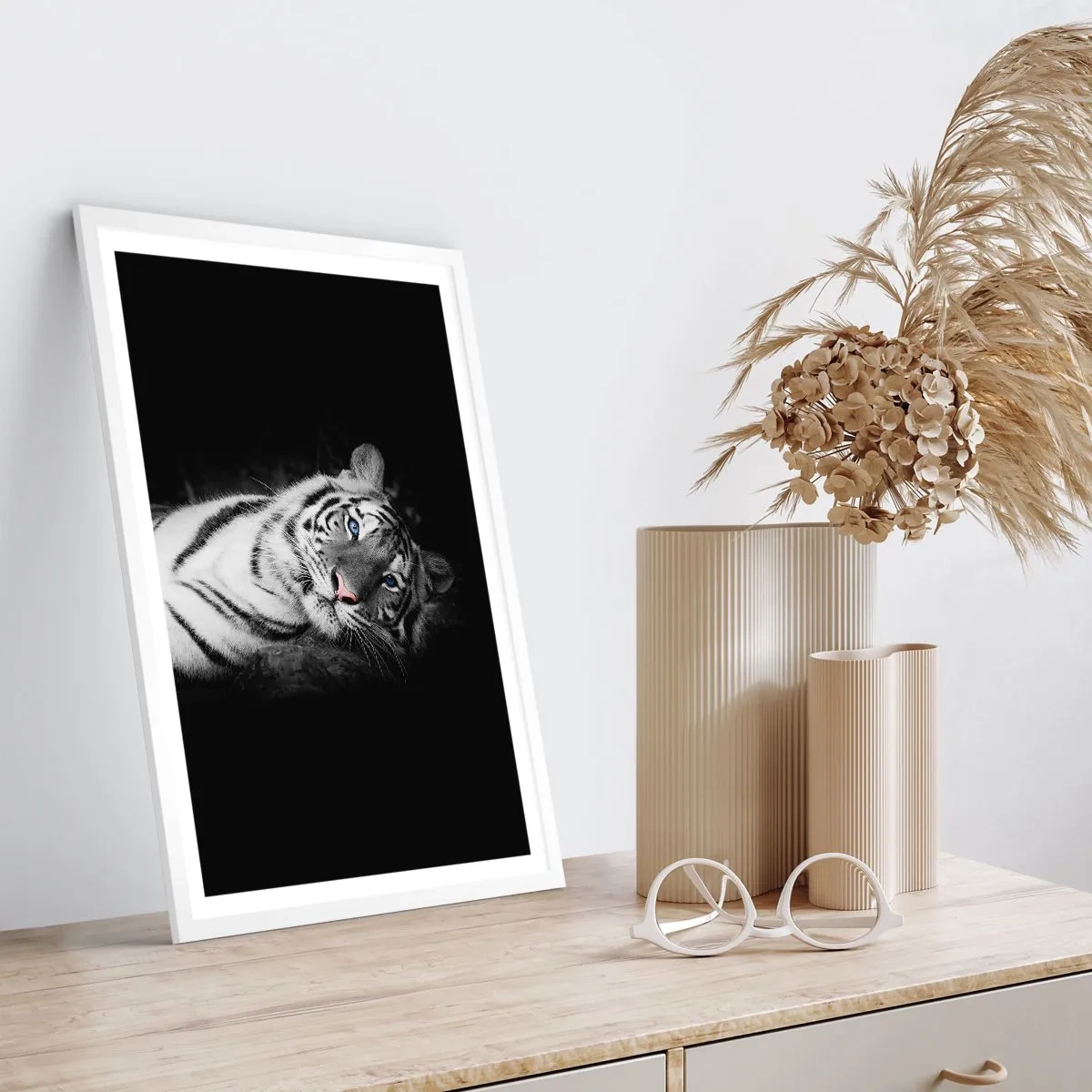 Póster en marco blanco - Salvaje y tranquilo - 61x91 cm