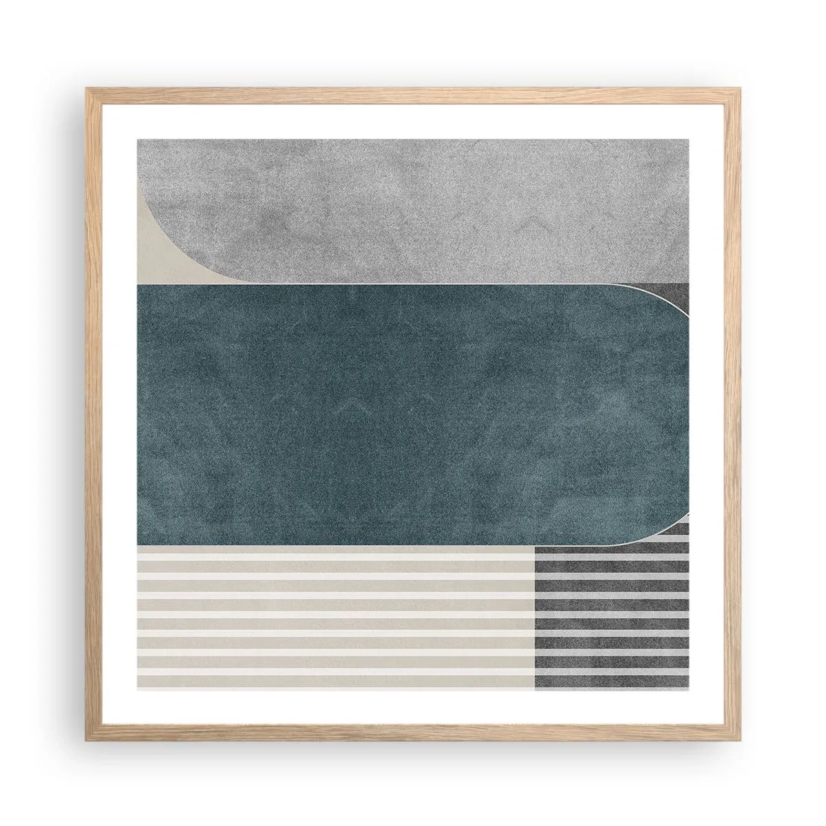 Póster en marco roble claro - Composición horizontal - 60x60 cm