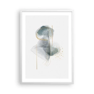 Póster en marco blanco - Sobre la relación entre el gris y el oro - 50x70 cm