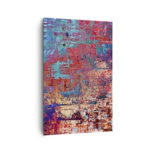 Cuadro sobre lienzo - Impresión de Imagen - Una composición abstracta con una mezcla de colores intensos. - 80x120cm - Memoria y olvido - Decoración de pared moderna para salón y dormitorio ARTTOR