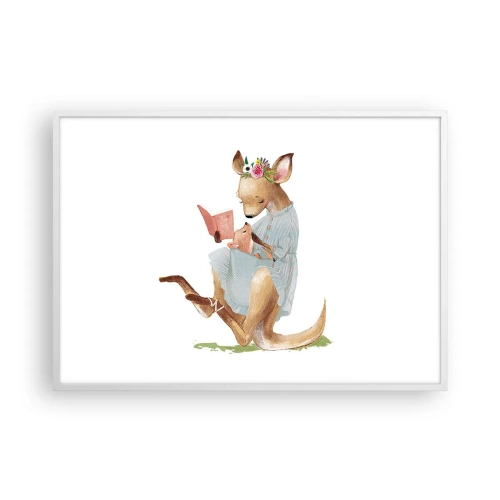 Póster en marco blanco - Léeme un cuento, mamá - 100x70 cm