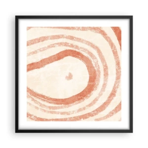 Póster en marco negro - Círculos de coral - composición - 50x50 cm
