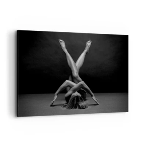 Cuadro sobre lienzo - Impresión de Imagen - Una interpretación artística de una mujer en blanco y negro. - 100x70cm - Geometría al desnudo - Decoración de pared moderna para salón y dormitorio ARTTOR