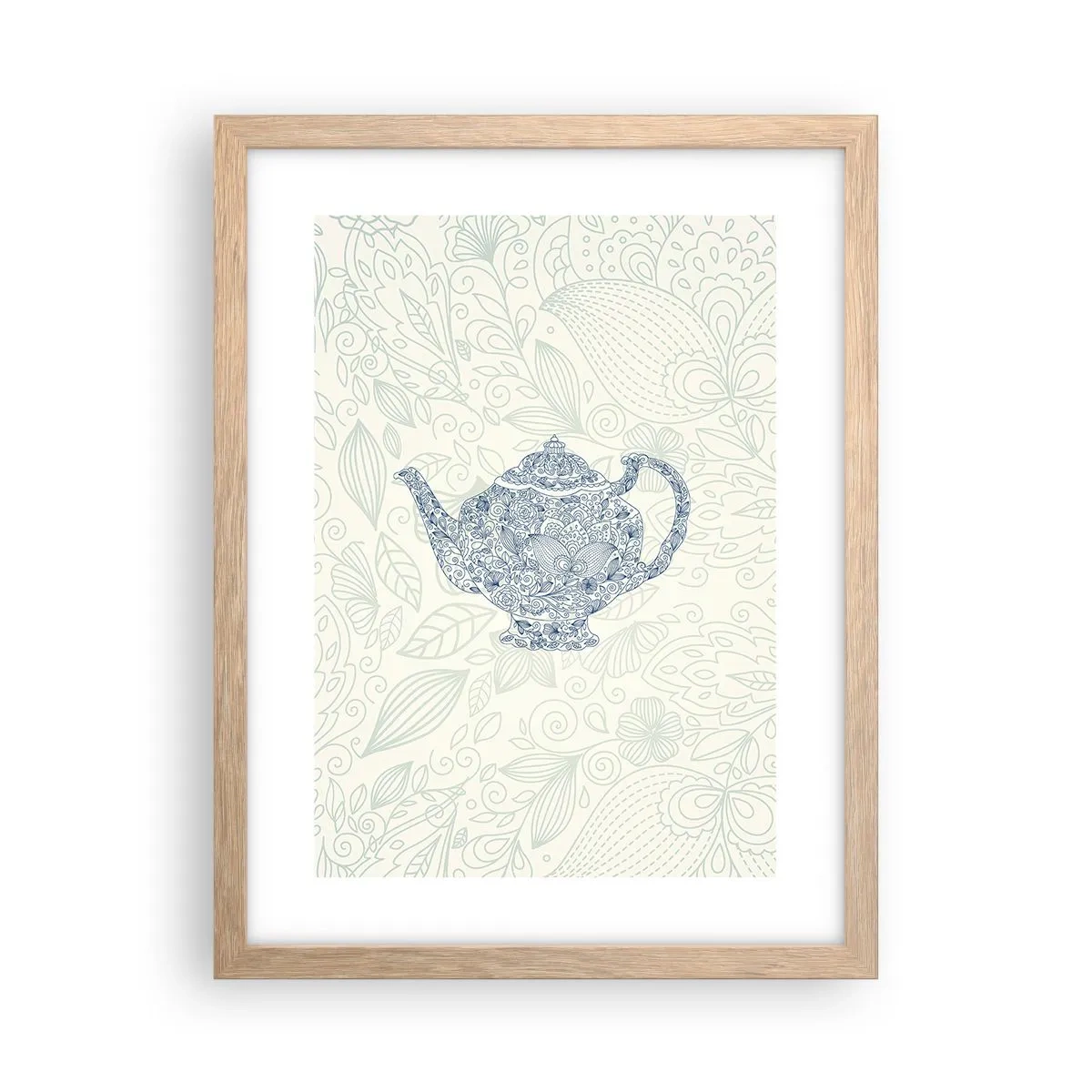 Póster en marco roble claro - El encanto del té - 30x40 cm