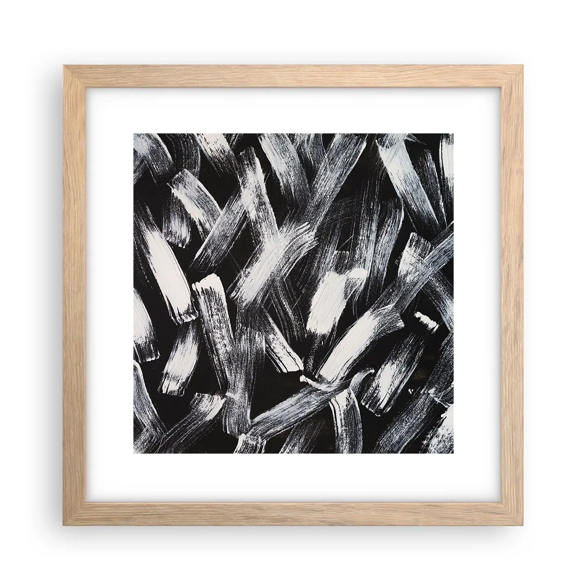 Póster en marco roble claro - Abstracción en el espíritu industrial - 30x30 cm