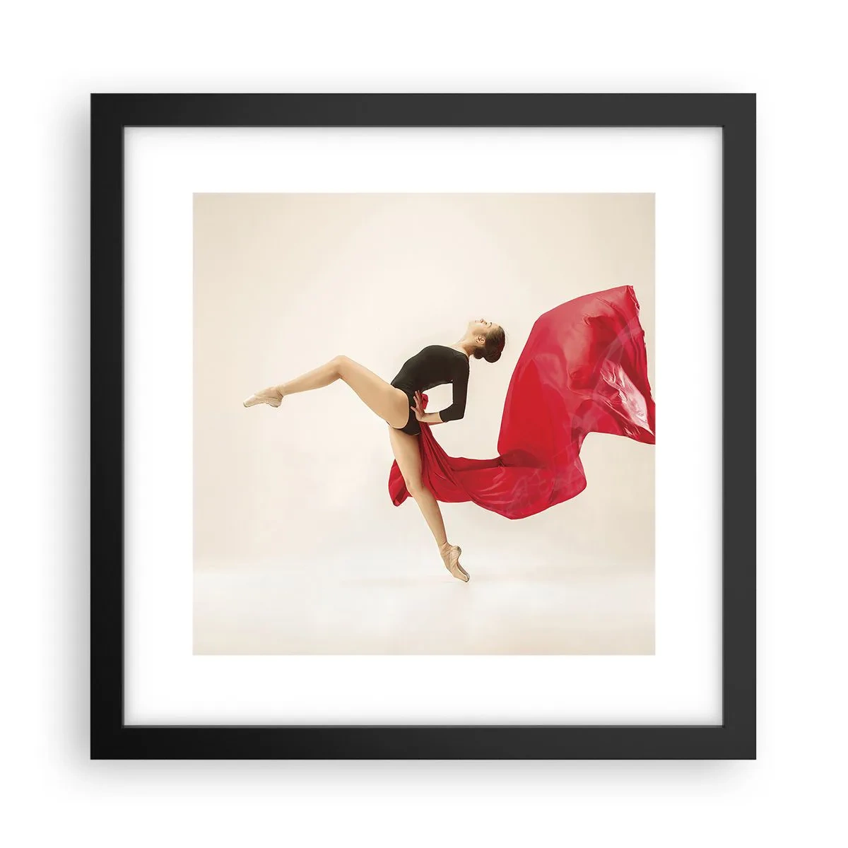 Póster en marco negro - Rojo y negro - 30x30 cm