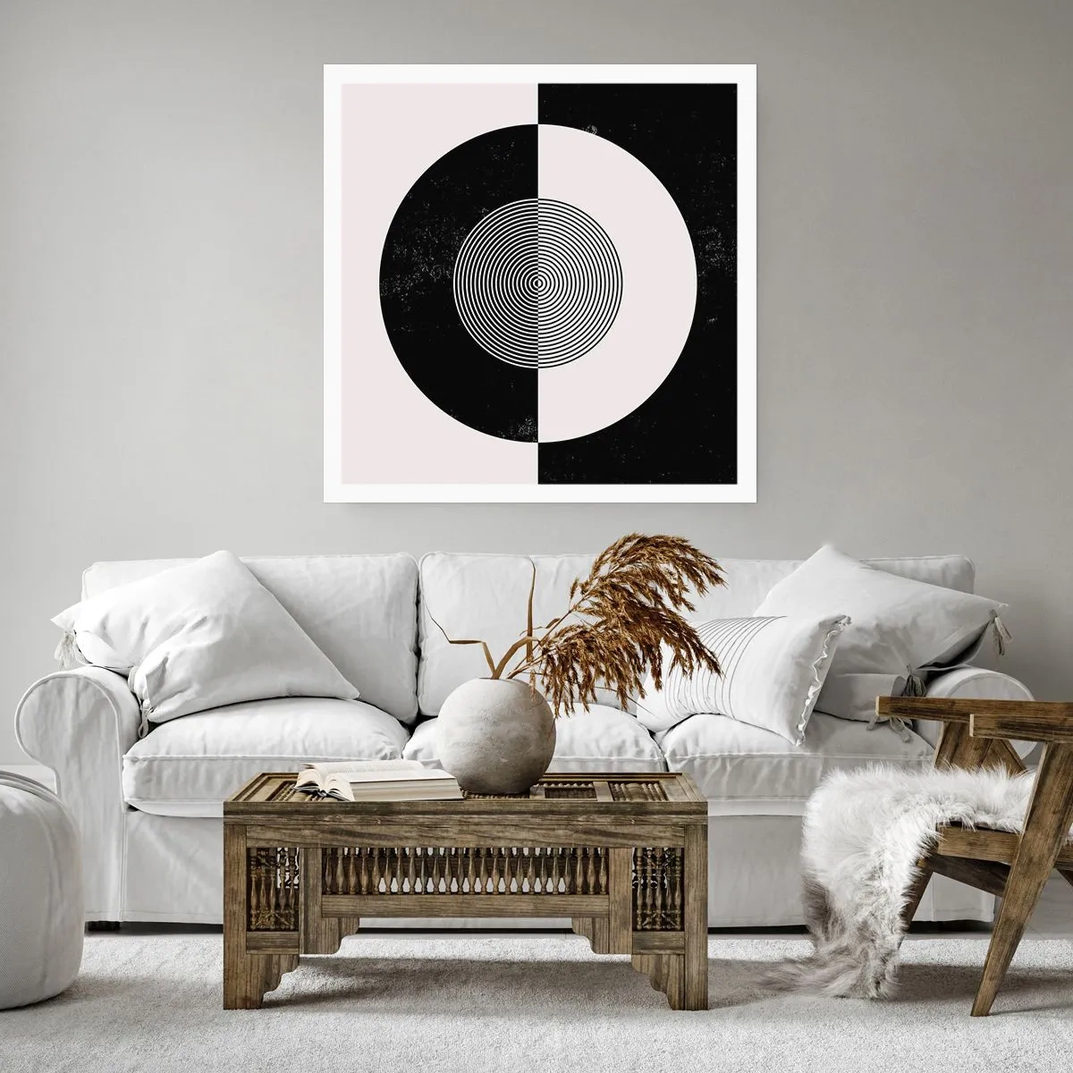 Póster - Armonía en blanco y negro - 30x30 cm