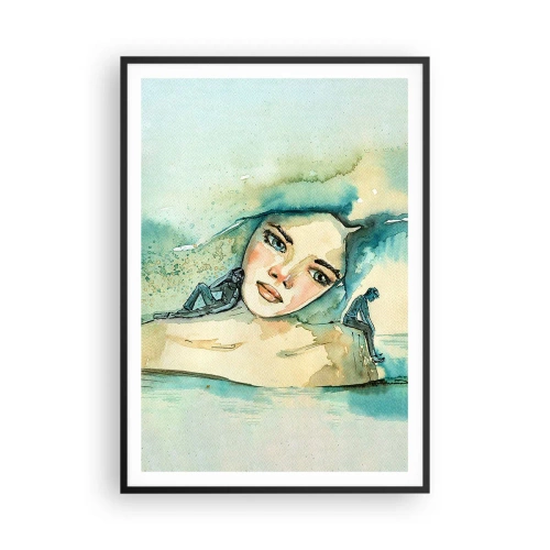 Póster en marco negro - ¿Soy azul? - 70x100 cm