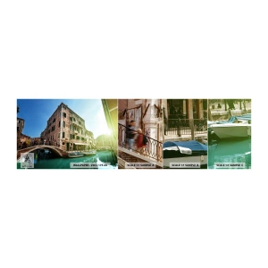 Muestra de fotomural autoadhesivo Deluxe Sticker - Venecia - Amore Mio - Ciudad, Venecia, Góndolas - 100x30 cm
