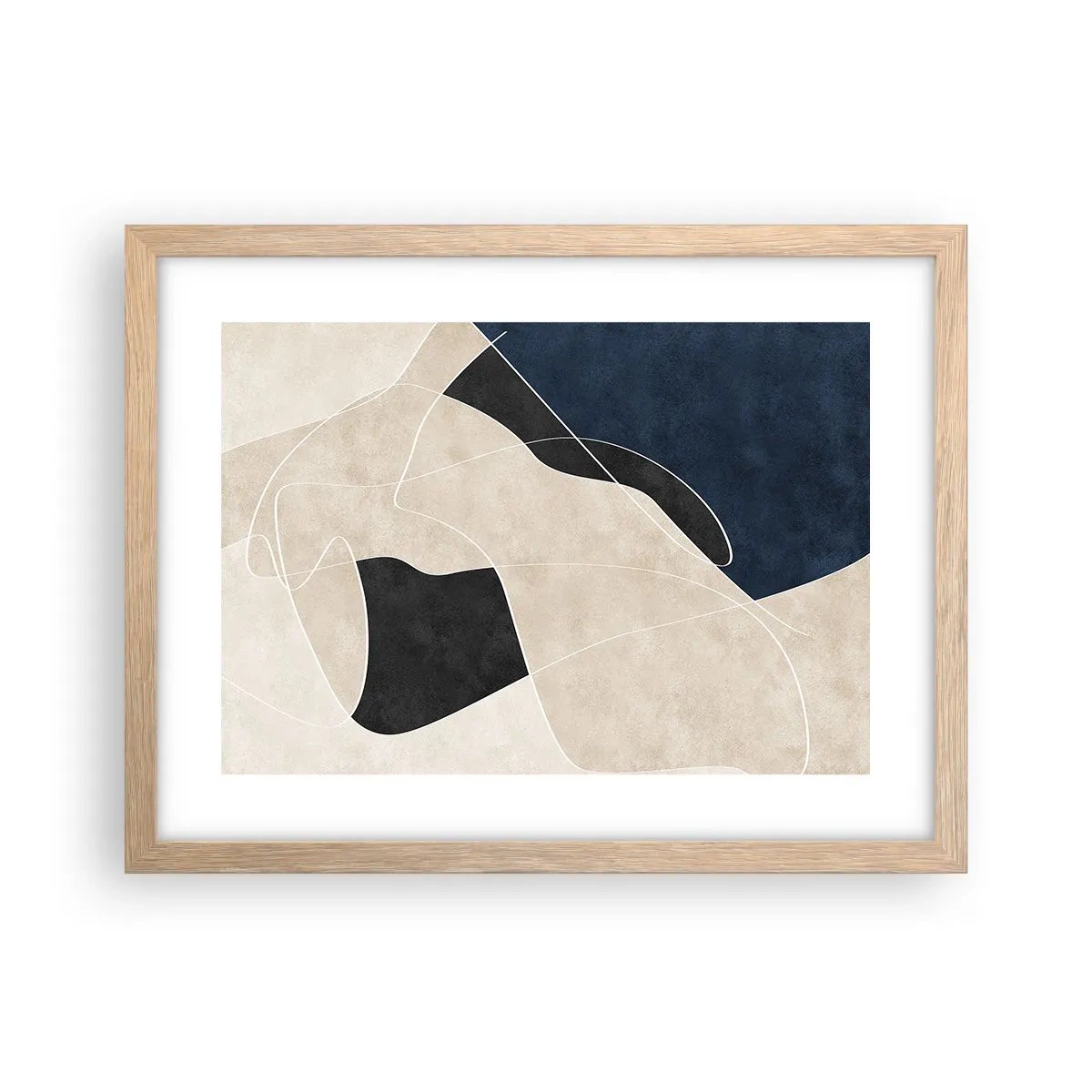 Póster en marco roble claro - Composición abstracta - contraste de colores - 40x30 cm