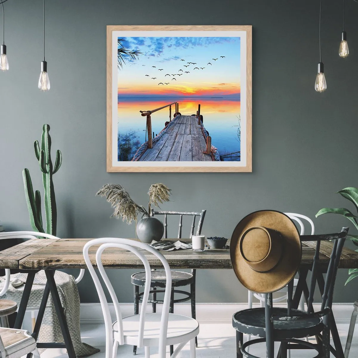 Póster en marco roble claro - Es hora de volver... - 60x60 cm