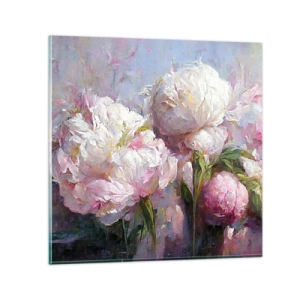 Cuadro sobre vidrio - Impresiones sobre Vidrio - Un ramo rebosante de vida - 50x50 cm