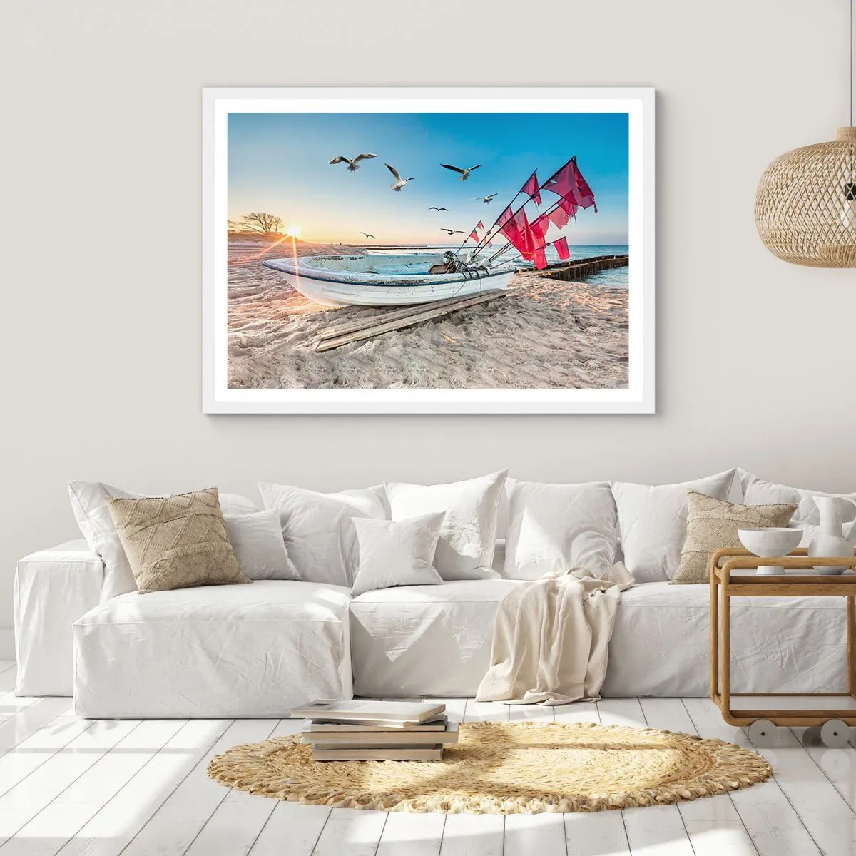 Póster en marco blanco - Un merecido descanso - 100x70 cm