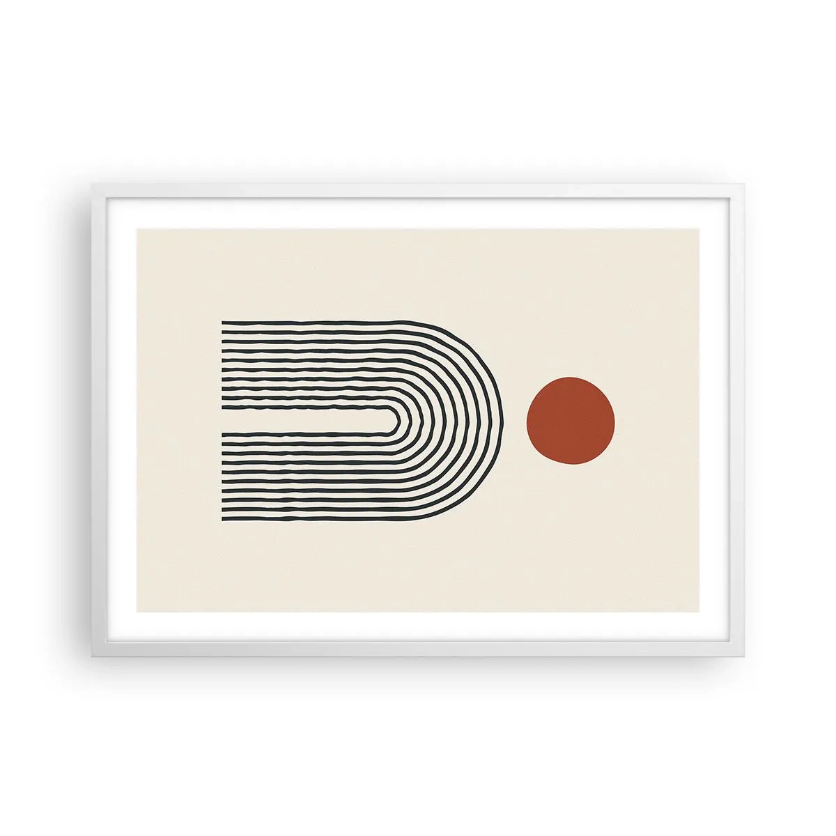 Póster en marco blanco - Magnetismo de formas y colores - 70x50 cm