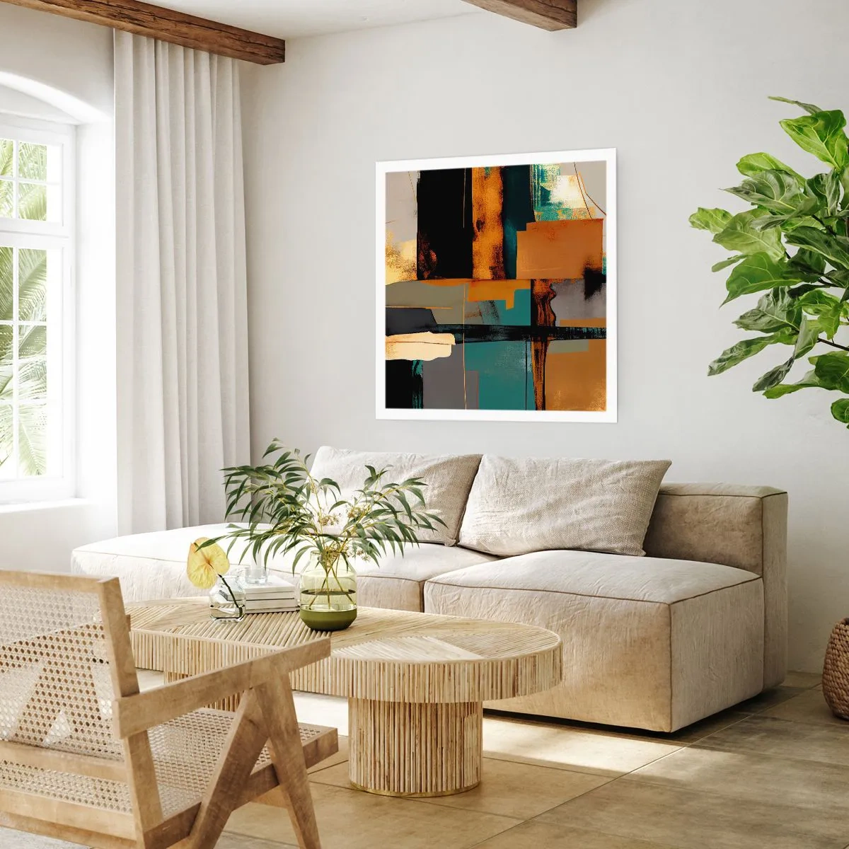 Póster - Abstracción: luces y sombras - 40x40 cm