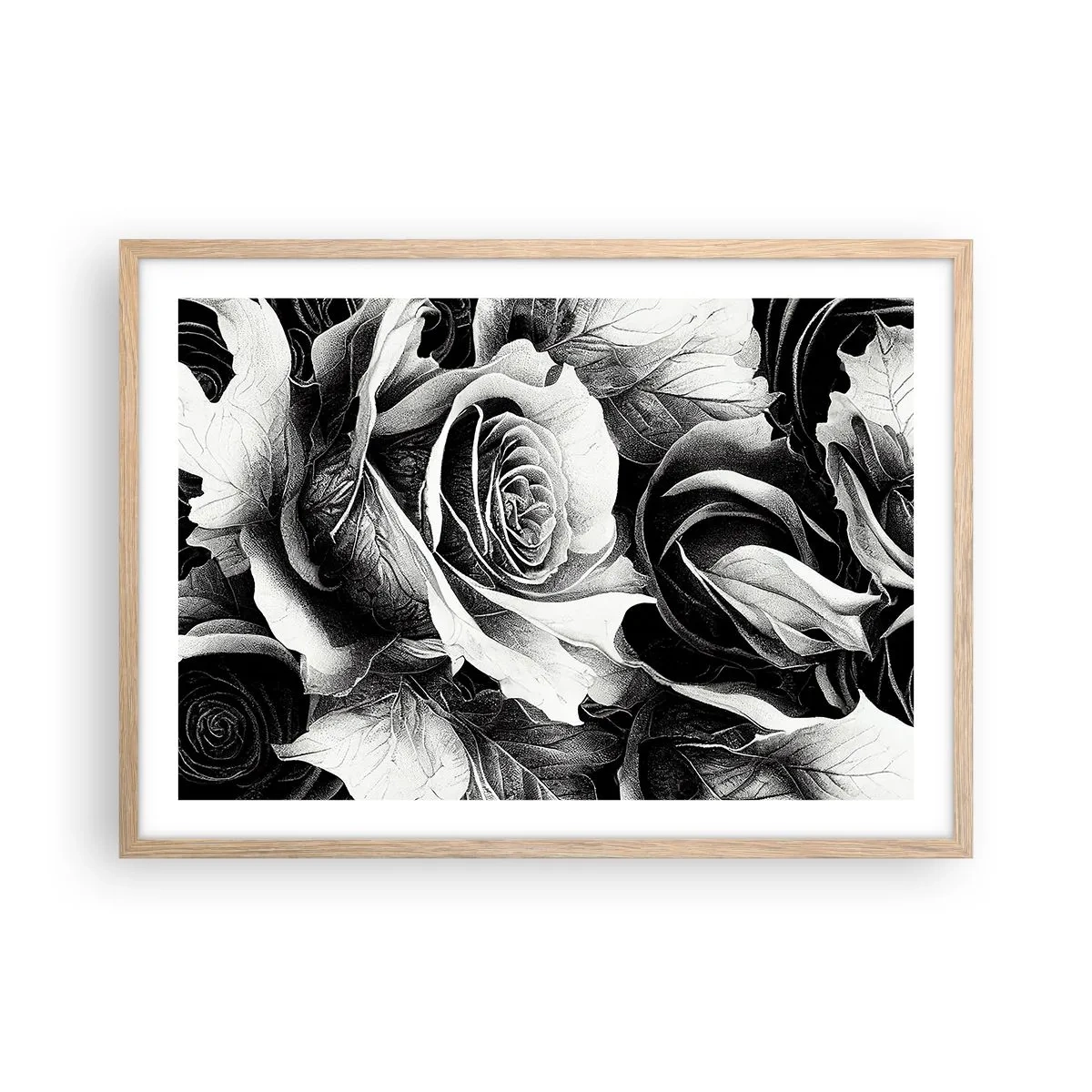 Póster en marco roble claro - Siempre como una reina - 70x50 cm